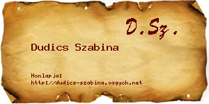 Dudics Szabina névjegykártya