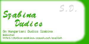 szabina dudics business card